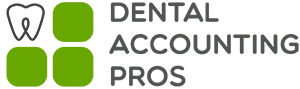 The image features a logo with text that reads DENTAL ACCOUNTING PROGRAM alongside a stylized graphic, set against a grey background.