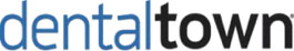 The image features a logo with the text Dental Town prominently displayed above a stylized graphic, set against a grey background.