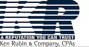 The image shows a logo with text that reads KRISPR in bold letters at the top, followed by additional text that says REPUTATION YOU CAN TRUST. Below this, there s an address 1075 E. 82nd STREET, SUITE 306, KENSINGTON, MARYLAND 21045. The logo also includes a phone number 240-456-7890. At the bottom of the image, there s another line of text that reads KEN RUBIN COMPANY, CPAAS.