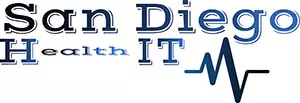The image displays a logo with text that reads San Diego Health Time accompanied by a stylized graphic resembling an ECG heartbeat line, suggesting a connection to healthcare services in San Diego.