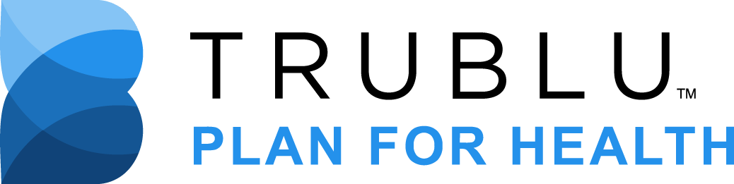 The image shows a graphic with a blue background on the left side and a white background on the right, featuring text that reads PLAN FOR HEALTH in large letters at the top of the image, with a stylized representation of a bar graph below the text.