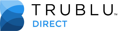The image shows a logo with the word TRUBLU prominently displayed, followed by DIRECT beneath it, indicating the name of a company specializing in digital marketing services.